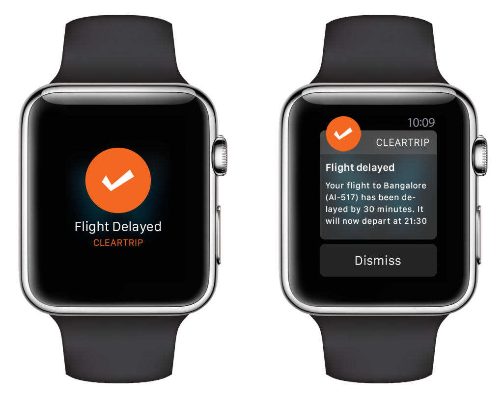 Cleartrip apple watch notifications