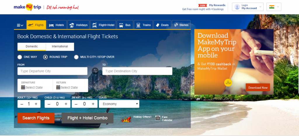 makemytrip screenshot