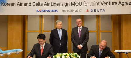 Delta and Korean Air to create join venture to share costs and revenues