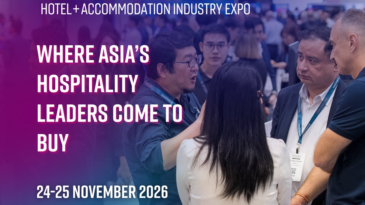 Hotel technology expo floor in Bangkok ahead of NoVacancy Asia 2026